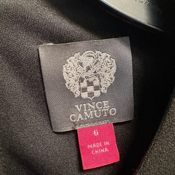 NWT - Vince Camuto Black Long Sleeve Crepe with Paillette Sequin Trim - Picture 8 of 10